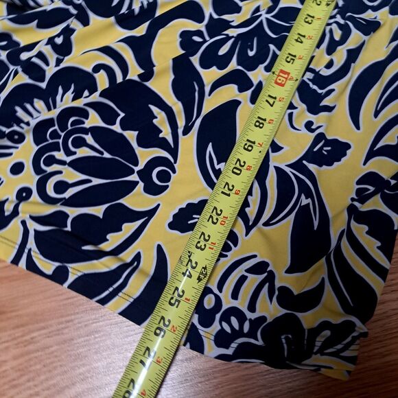 INC International Concepts Women’s 2X Yellow Navy Square Neck Pleated Floral - Picture 7 of 7